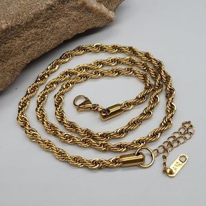 Free People Designer Jewelry 14K Gold plated Twisted Rope Chain luxury jewelry
